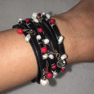 Beaded leather bracelet New